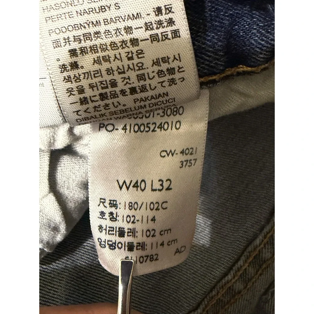 Levi's 501 Original Fit Jeans 40x32 Men Medium Wash Button Fly Blue